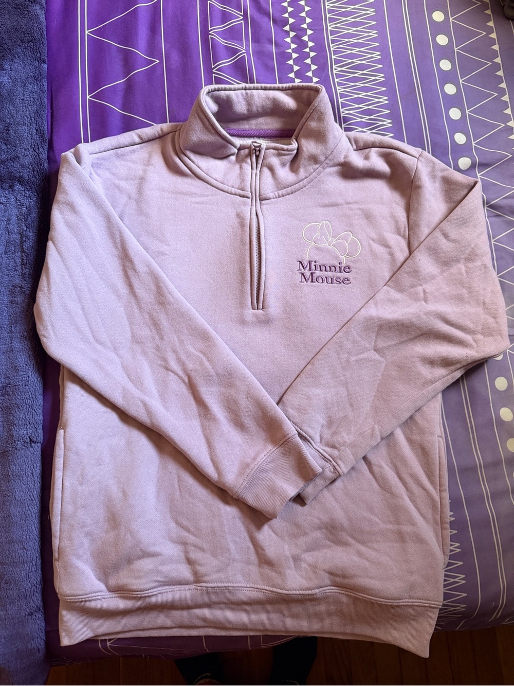 Disney Minnie Mouse Lilac Half-Zip Pullover